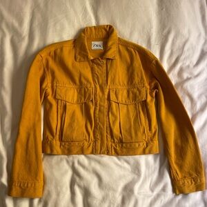 Zara Women's Yellow Jean Jacket
